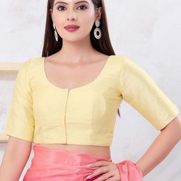 VAMAS - THE DESIGNER BLOUSES Silk Round Neck Padded Saree Blouse-37