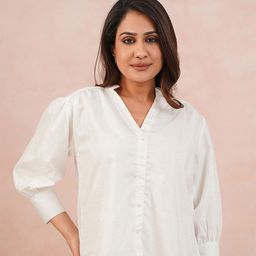 Label Ceres Women Cuffed Sleeve Cotton Top-image-53