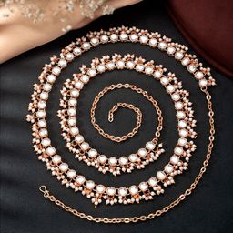 Peora Artificial Stones Studded Waist Chain Saree Accessories-image-46
