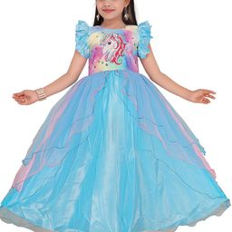BAESD Embellished Puff Sleeve Net A-Line Dress-image-79