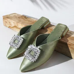 TRYME Women Embellished Pointed Toe Flats-30
