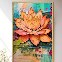 Art Street Orange & Pink Floral Canvas Wall Art-picture-12