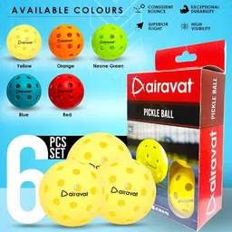 AIRAVAT 6-Pcs Printed 40 Hole Pickle Ball image 2