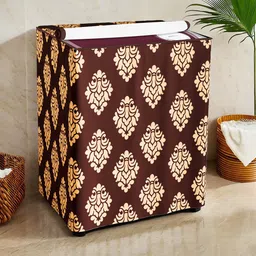 Kuber Industries Maroon & Beige Printed Semi-Automatic Washing Machine Covers-38