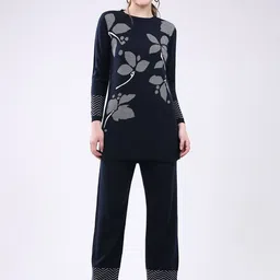 Monte Carlo Printed Round Neck Top With Trousers Co-Ords-picture-4