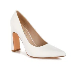 London Rag Leather Block Heel Pumps-33