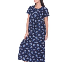 TRUDO Women Floral Print Pure Cotton Maxi Nightdress-image-70