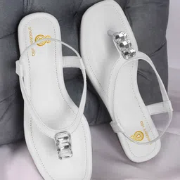 sneakers villa Women Embellished T-Strap Flats-picture-27