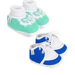 NESKA MODA 3 To 12 Months Infants 2 Pair Combo Soft Cotton Butterfly Frill Booties-image-8