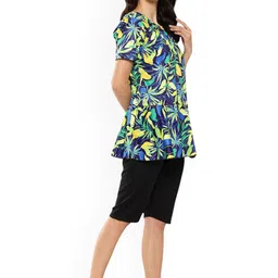 Aarika Plus Size Leaf Printed Swim Suit With Goggle image 4