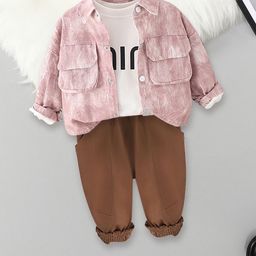 FOREVER FRIDAY Boys Printed T-shirt and Shirt with Shorts Clothing Set-image-63