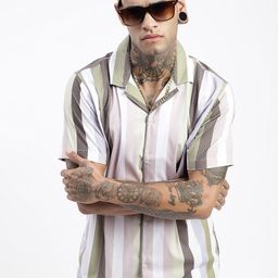 SHOWOFF Men Comfort Opaque Striped Casual Shirt-image-90