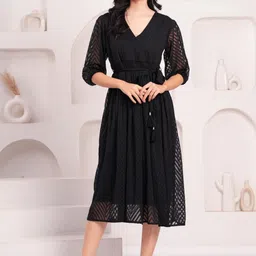 Jyoti Jacquard Fit & Flare Midi Dress-picture-10