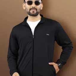 VeBNoR Men Solid Mock Collar Rapid Dry Bomber Jacket-15