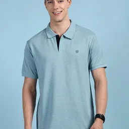 Lux Cozi Men Solid Polo Collar Cotton T-shirt-image-21