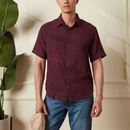 WROGN Men Comfort Spread Collar Textured Cotton Relaxed Fit Casual Shirt-image-91
