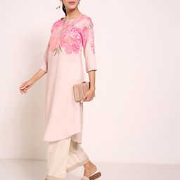 RANGMANCH BY PANTALOONS Women Geometric Flared Sleeves Thread Work Anarkali Kurta-picture-20