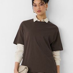 URBANICE Women Solid Round Neck Pure Cotton Oversized T-shirt-image-17