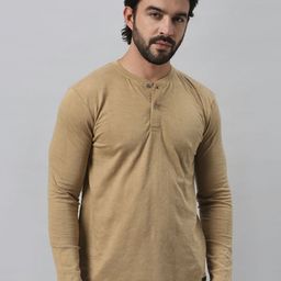 BE POSITIVE Men Solid Henley Neck T-shirt-image-92