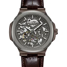 Kenneth Cole Men Embellished Dial & Leather Bracelet Style Straps Analogue Automatic Watch KCWGX0046203MN-image-33
