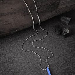The Roadster Lifestyle Co. Men Rhodium-Plated Geometric Pendant With Chain-16