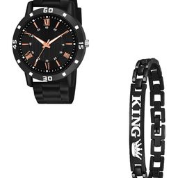 CSAMON Men Bracelet Style Analogue Watch with Bracelet Aeviyo BLK1016 NEW PU K Bracelet-image-85