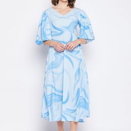 all about you Abstract Printed Crepe Fit & Flare Midi Dress-picture-6