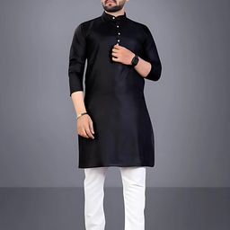 AWM Men Cotton Solid Straight Kurta-image-91