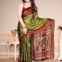 MAGNEITTA Tie and Dye Printed Pure Chiffon Saree with Blouse Piece-image-16