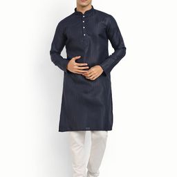 Leipzig Fashion Striped Mandarin Collar Kurta With Pyjamas-image-19