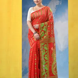DESH BIDESH Floral Jamdani Saree-image-79