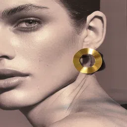 D MAK Gold-Plated Circular Studs image 2