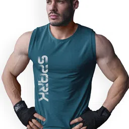 3Colors Printed Dri-FIT Sleeveless Activewear Gym Vest VEST-CCUT-SPARK-AF BLUE_M-image-38