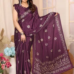 Lookmark Floral Printed Saree-image-31