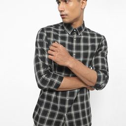 The Collection Tartan Checks Spread Collar Classic Slim Fit Cotton Shirt-image-21