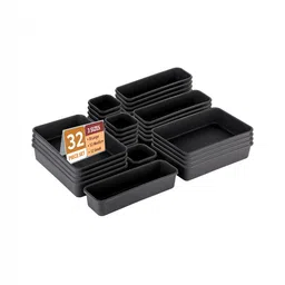 Aura Black 32 Pieces Multi-Utility Drawer Organisers-50