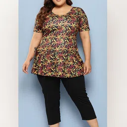 BAESD Women Plus Size Floral Printed Swim Swim Set With Attached Tight-picture-1