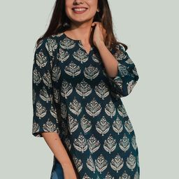 Dream Beauty Fashion Women Floral Print Mandarin Collar Longline Top-image-40