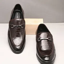 Mactree Men Textured Formal Loafers-image-34