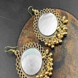 Fashion Gold-Plated Contemporary Mirror and ankle bells Drop Earrings-39