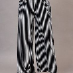 PROBASIC Women Striped Mid-Rise Relaxed Fit Wide Leg Cotton Pyjama-picture-7