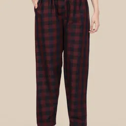 Esplendido Checked Pure Cotton Relaxed Fit Lounge Pants-picture-46