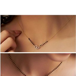 Anouk Set Of 2 Gold-Plated Artificial Stones Studded and Beaded Mangalsutras image 1