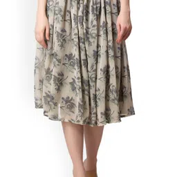 MINOS Printed Flared Midi Skirt-image-91
