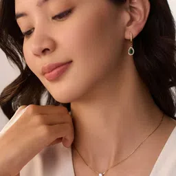 Elinor Jewels Stainless Steel 18K Gold-Plated AD Studded Circular Shaped Necklace-image-63