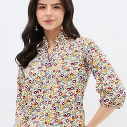 Mayra Women Floral Printed Shirt Style Top-image-7