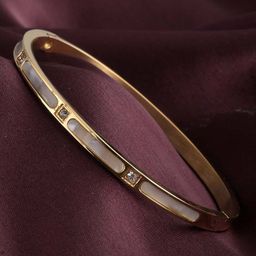 PALMONAS Luminous Lore Gold-Plated Cubic Zirconia Kada Bracelet-image-80