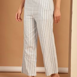 Overlock Women Blue & White Striped Parallel Lounge Pants-image-87