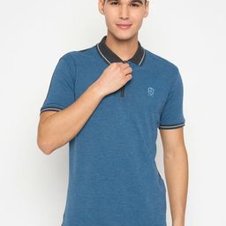 Duke Men Solid Polo Collar Cotton Slim Fit T-shirt-image-86