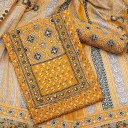 SALWAR STUDIO Floral Printed Pure Cotton Unstitched Dress Material-image-95